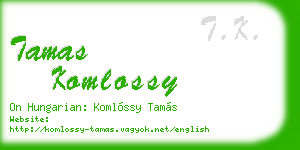 tamas komlossy business card