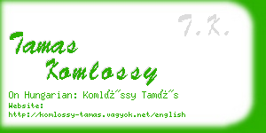 tamas komlossy business card